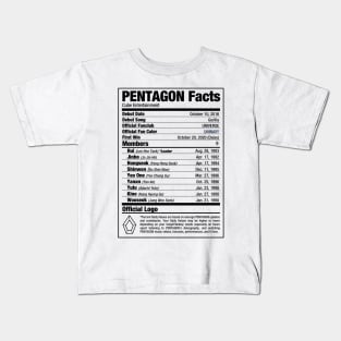 PENTAGON Kpop Nutritional Facts Kids T-Shirt